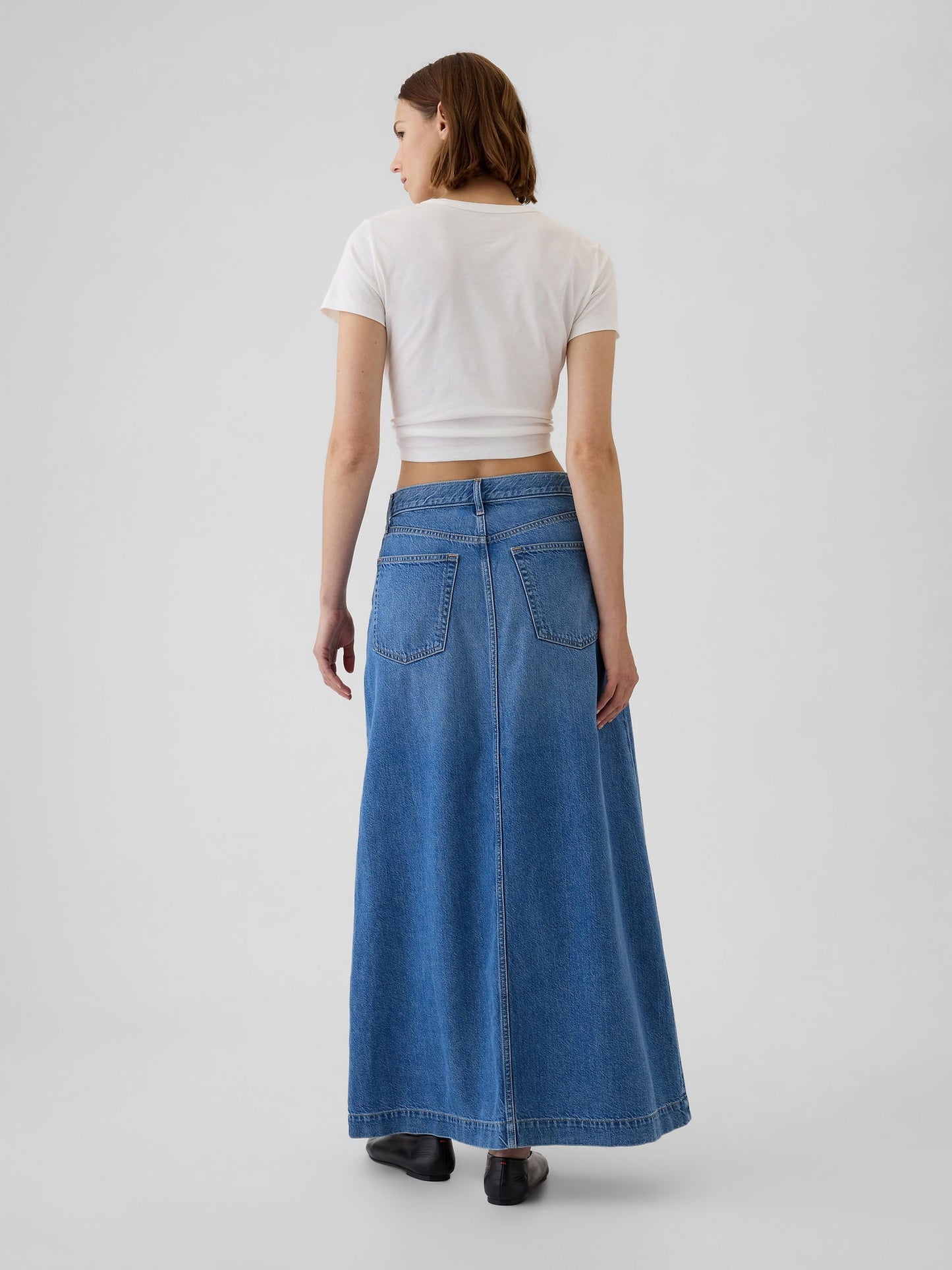 Mavi Ultrasoft Denim Midi Etek