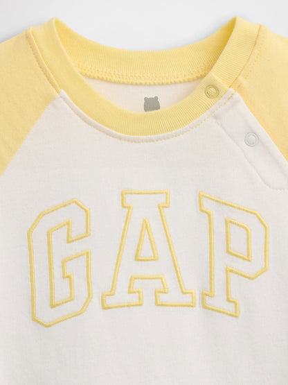 Açık Sarı Organik Pamuk Gap Logo Bodysuit