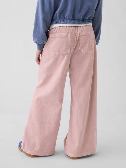 Açık Pembe Low Rise Baggy Jean Pantolon