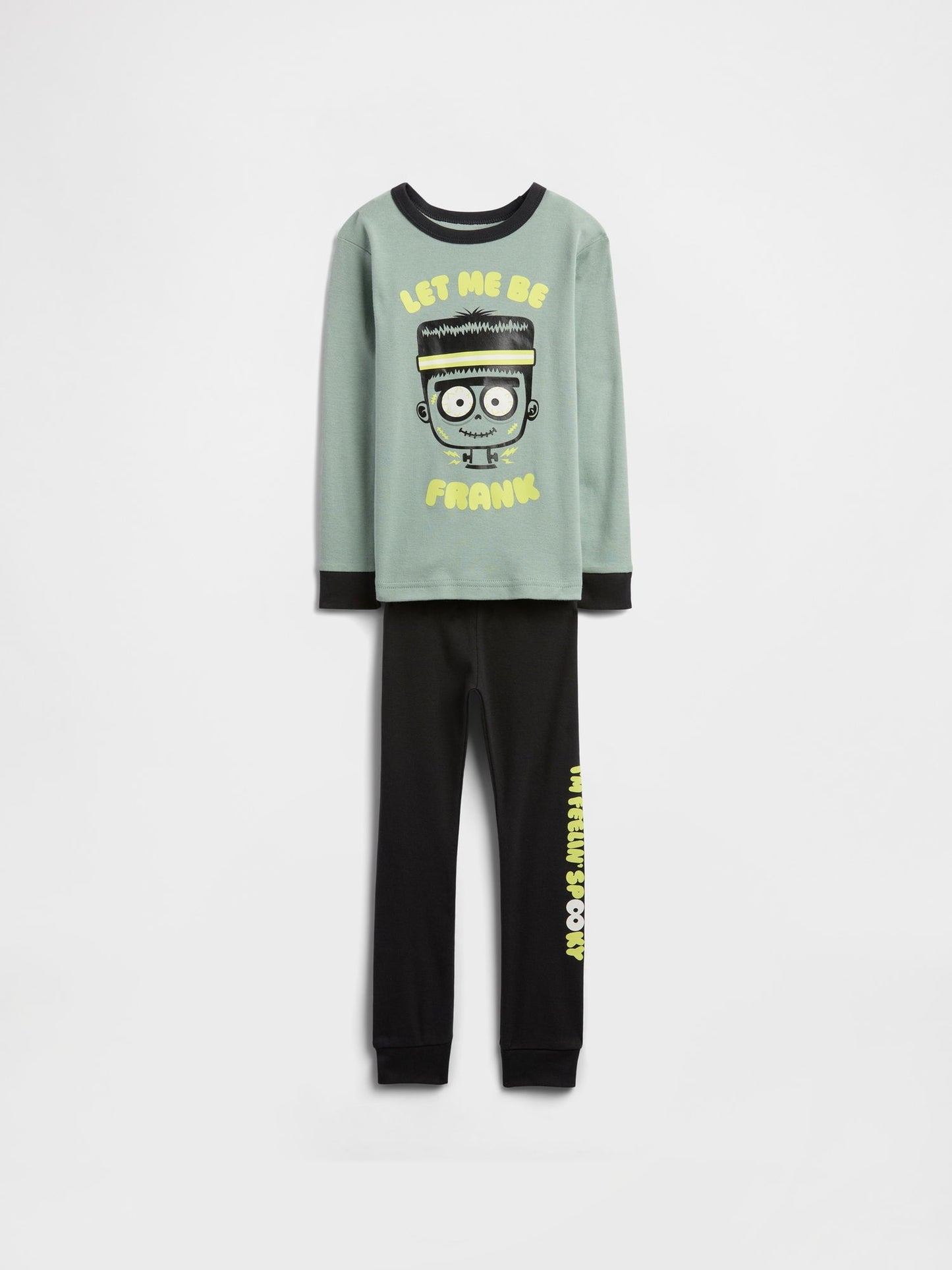 Yeşil Frankenstein Grafik Baskılı Pijama Takımı