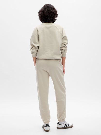 Krem High Rise Boyfriend Jogger Eşofman Altı