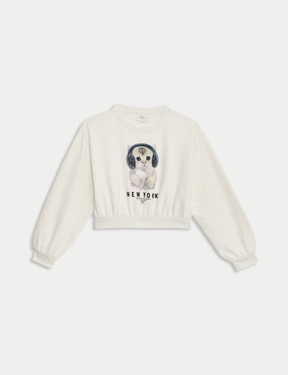 New York Cat Sweatshirt (6-16 Yaş)