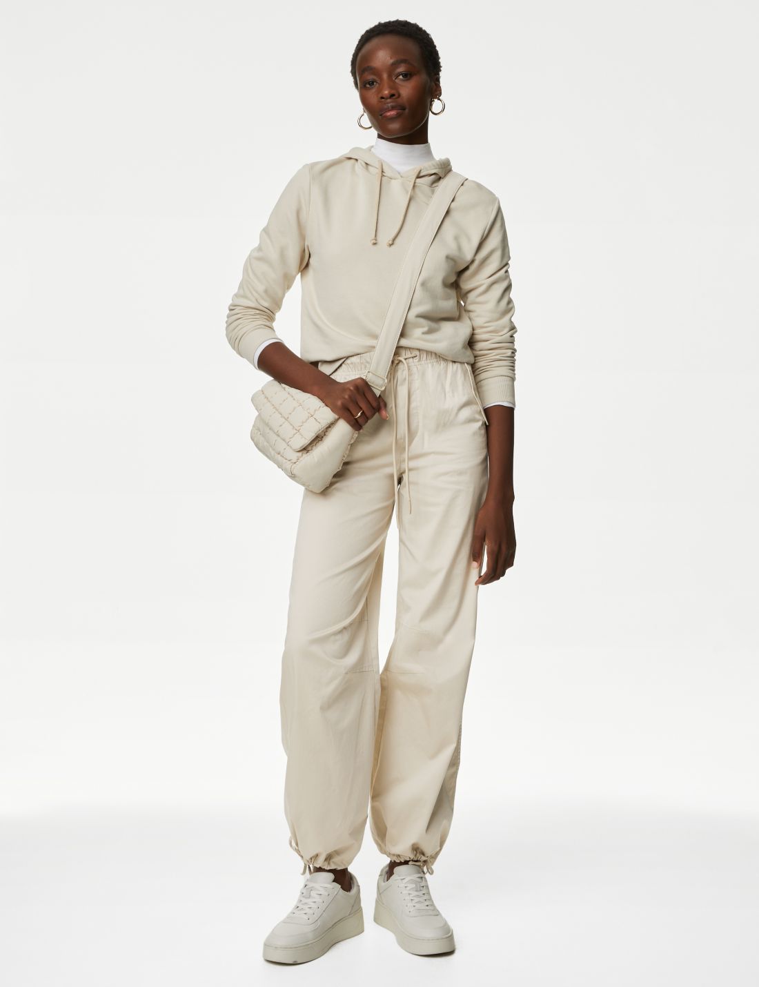 Relaxed Fit Yüksek Bel Paraşüt Pantolon