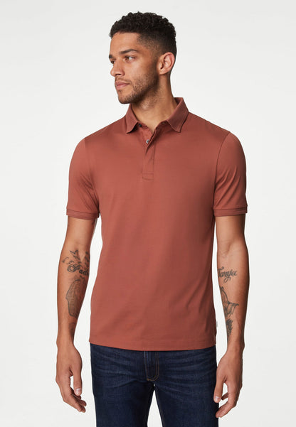 Saf Pamuklu Kısa Kollu Polo Yaka T-shirt