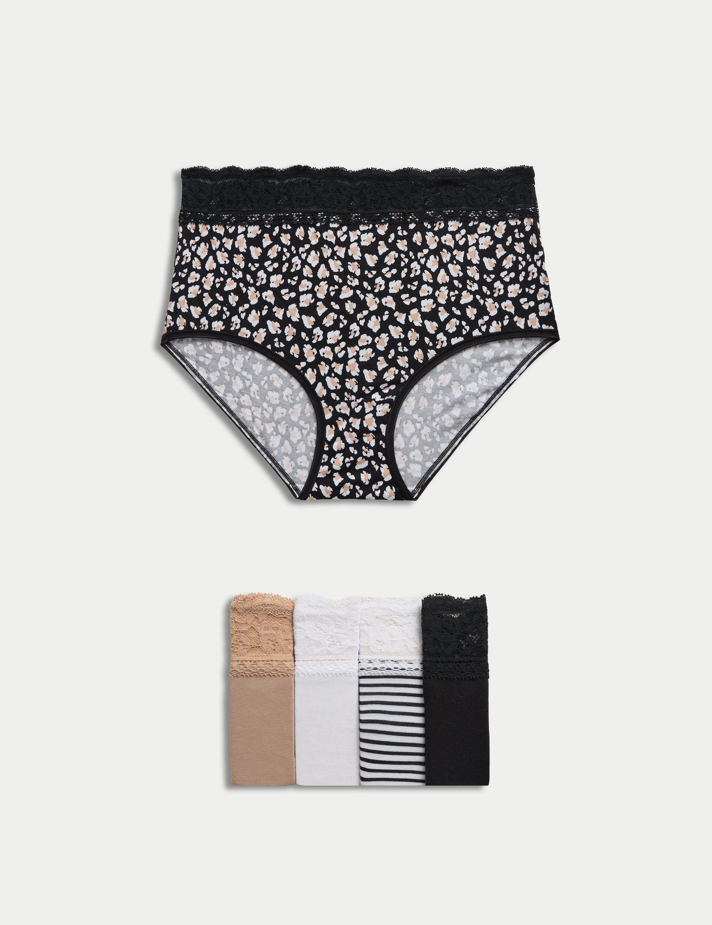 5'li Dantel Detaylı Full Brief Külot Seti