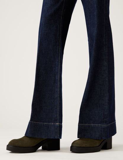 Yüksek Bel Flared Fit Jean Pantolon