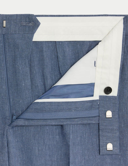 Tailored Fit Klasik Keten Pantolon