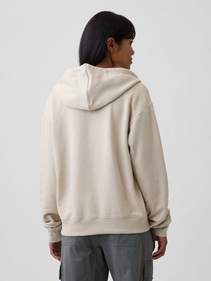 Ekru Gap Logo Fleece Fermuarlı Sweatshirt
