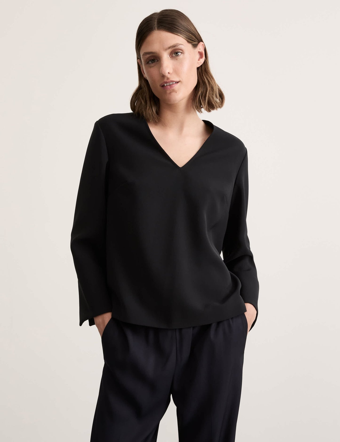 Relaxed Fit V Yaka Bluz