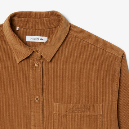 Lacoste Kadın Oversize Fit Kahverengi Gömlek