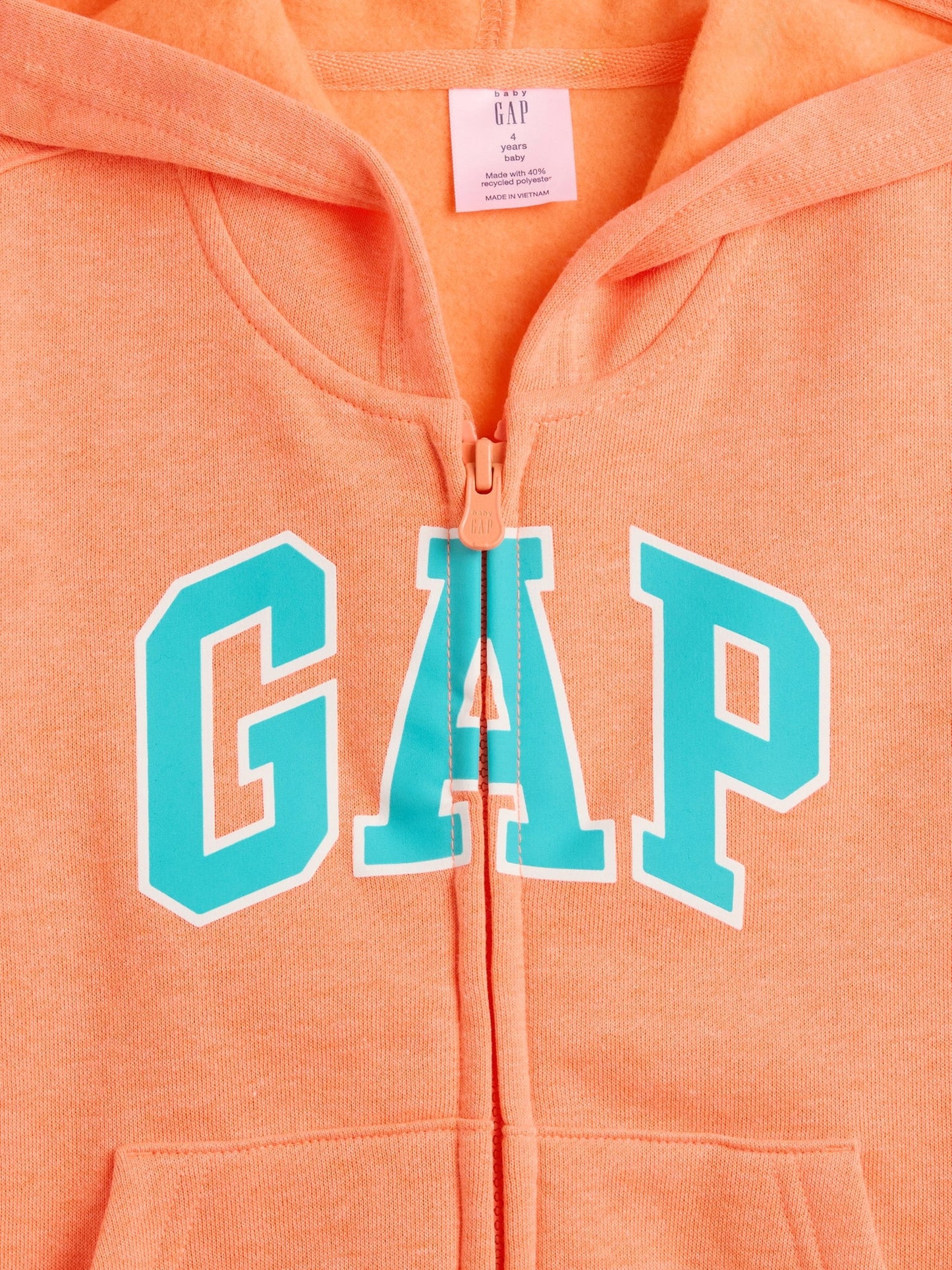 Turuncu Relaxed Gap Logo Fermuarlı Sweatshirt