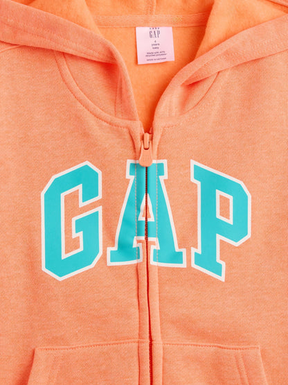 Turuncu Relaxed Gap Logo Fermuarlı Sweatshirt