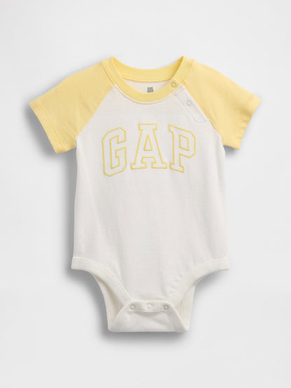 Açık Sarı Organik Pamuk Gap Logo Bodysuit