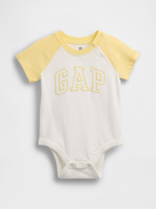 Açık Sarı Organik Pamuk Gap Logo Bodysuit