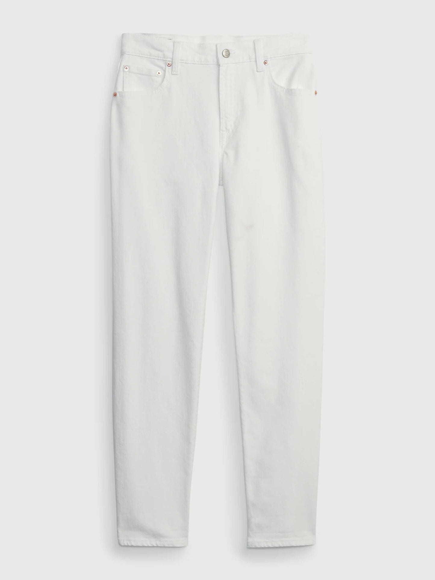 Beyaz Mid Rise Girlfriend Washwell™ Jean Pantolon