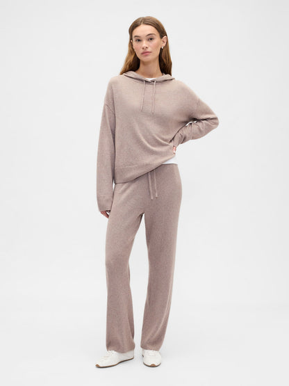 Açık Pembe Relaxed Cashsoft Kapüşonlu Sweatshirt