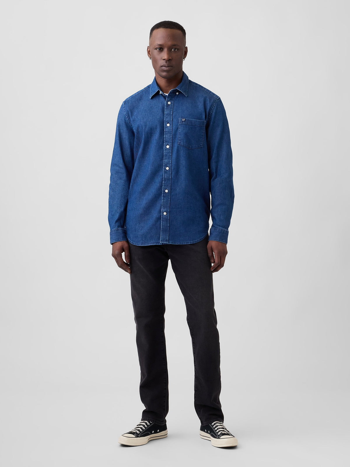 Açık Mavi Relaxed Denim Gömlek