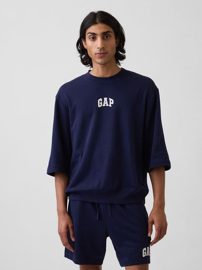Beyaz Oversized Gap Logo Fransız Havlu Kumaş T-shirt