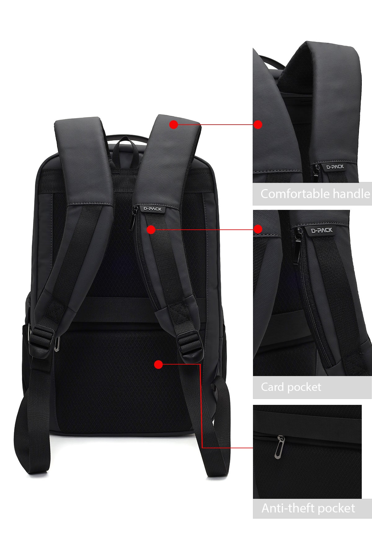 D-pack Unisex Gri Teknolojik Kumaş Hardcase Sırt Çantası