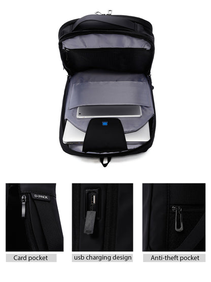 D-pack Erkek Siyah Teknolojik Kumaş Hardcase Sırt Çantası