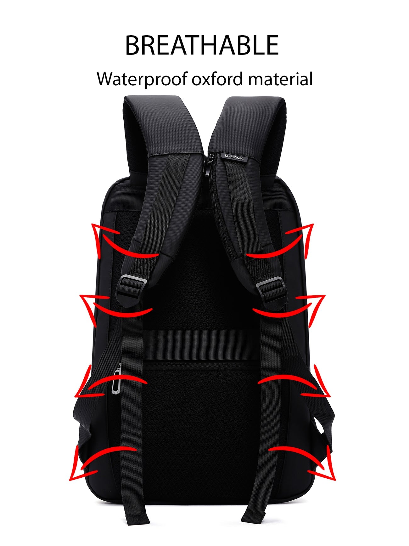D-pack Erkek Siyah Teknolojik Kumaş Hardcase Sırt Çantası