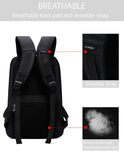 D-pack Erkek Siyah Teknolojik Kumaş Hardcase Sırt Çantası