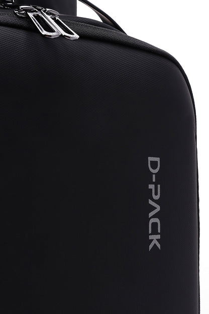 D-pack Erkek Siyah Teknolojik Kumaş Hardcase Sırt Çantası