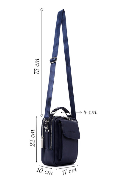 Erkek Lacivert Çapraz Çanta