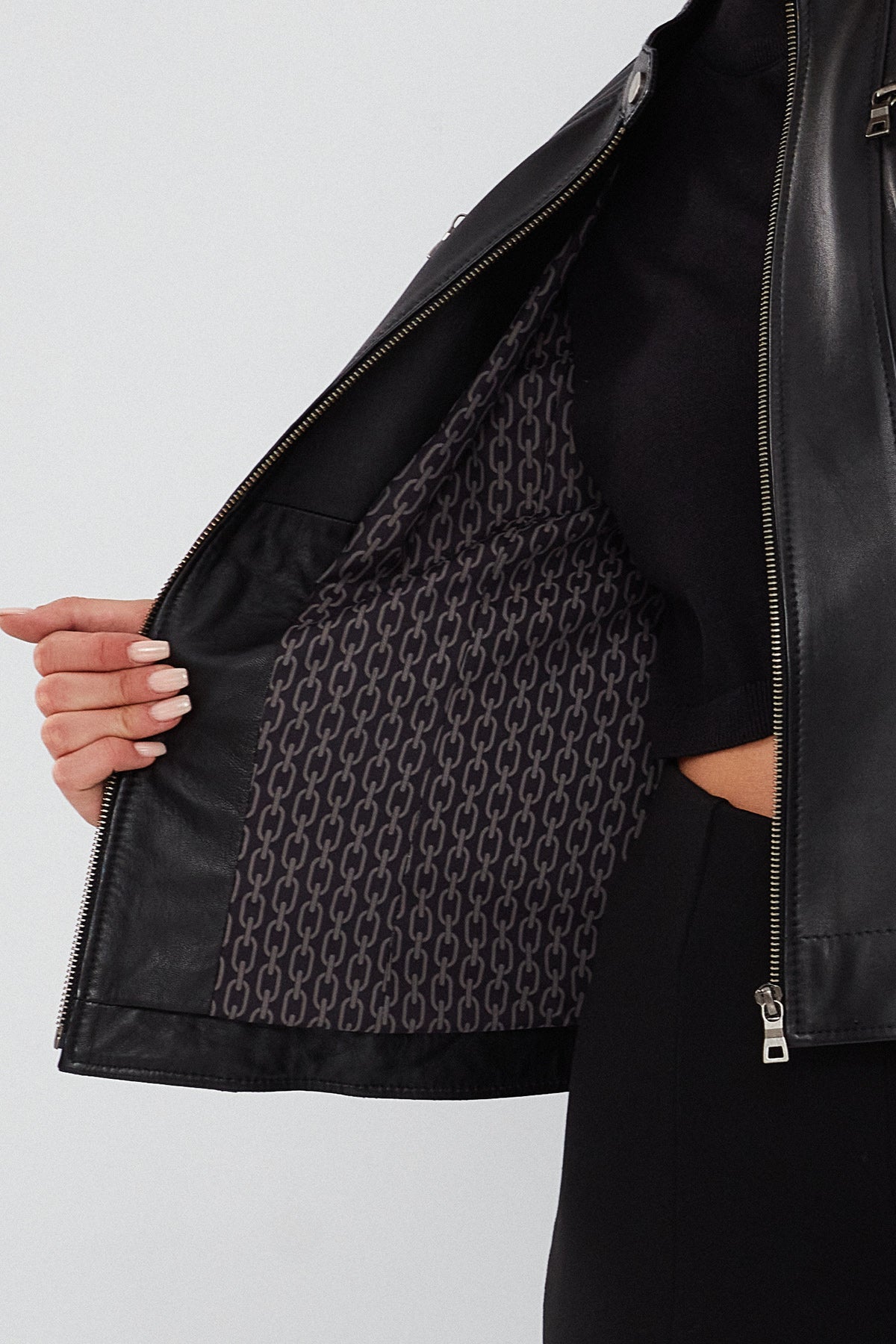 Marlyn Kadın Siyah Kısa Deri Ceket