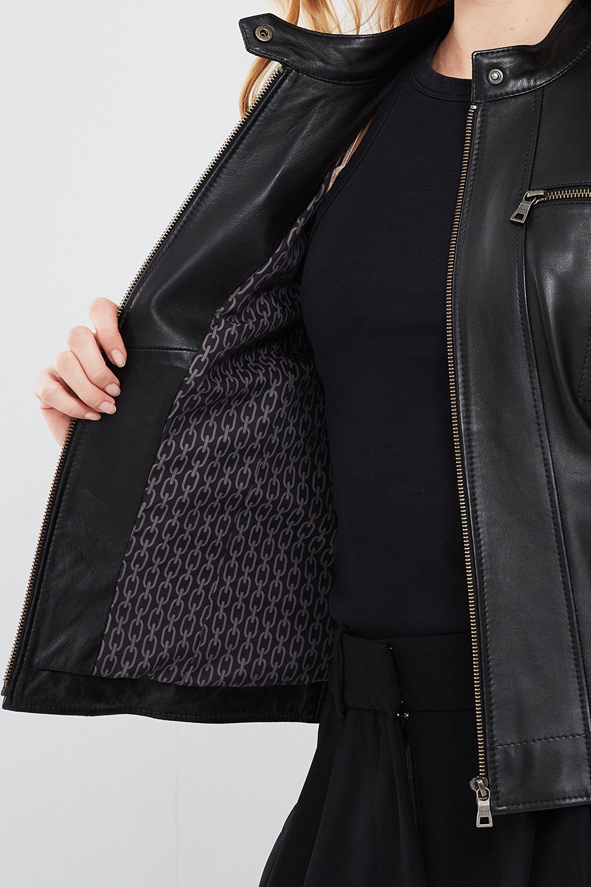 Marlyn Kadın Siyah Kısa Deri Ceket