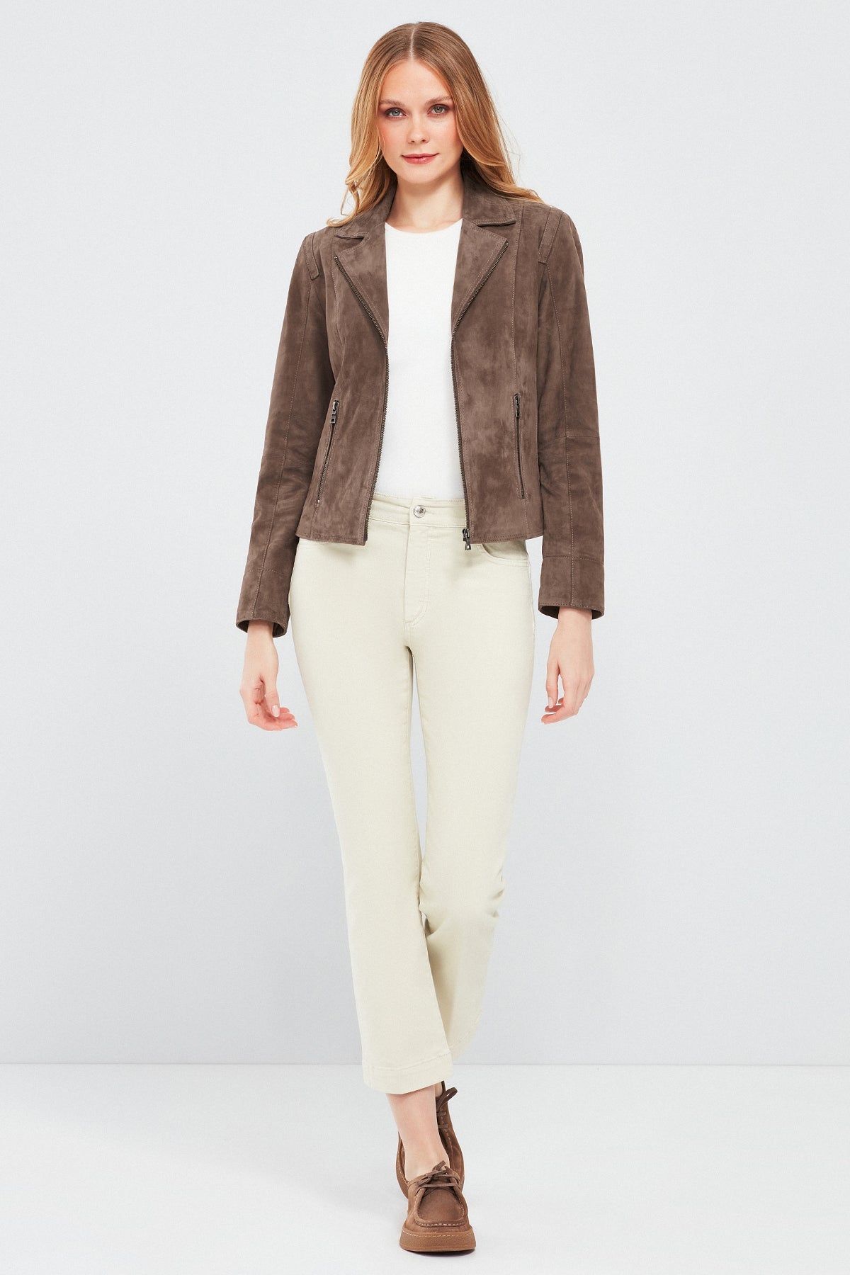 Lara Kadın Vizon Süet Deri Ceket