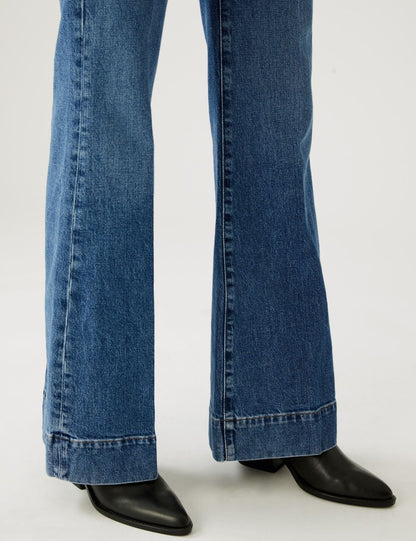 Yüksek Bel Flared Fit Jean Pantolon