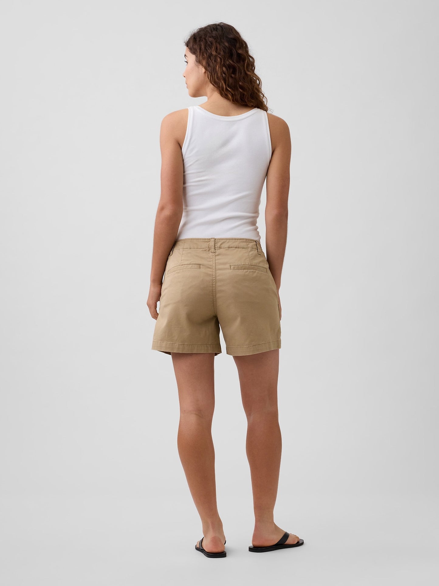Açık Kahverengi 5 Mid Rise Downtown Khaki Şort