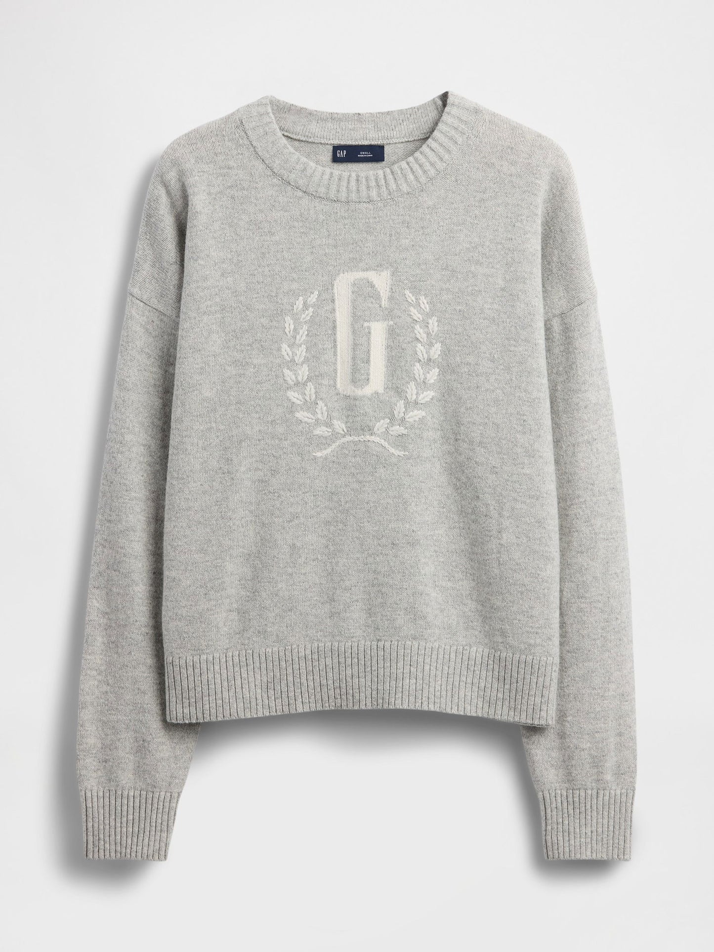Gri Gap Logo Intarsia Kazak