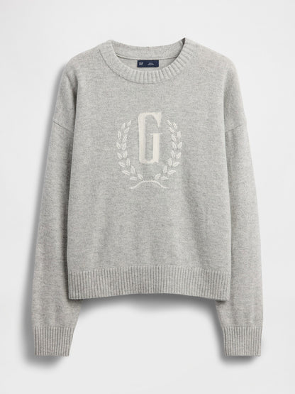 Gri Gap Logo Intarsia Kazak