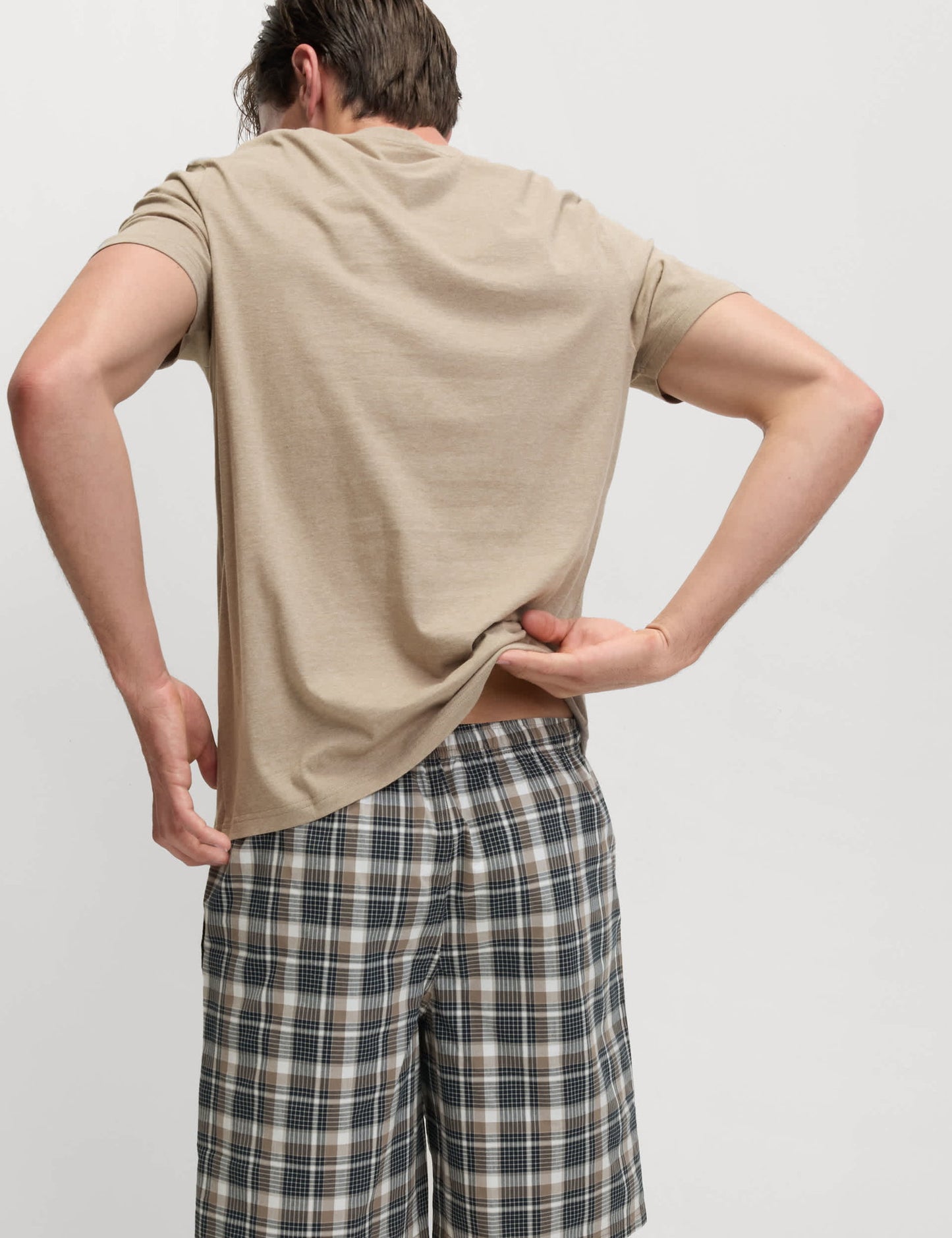 Saf Pamuklu Kareli Pijama Seti