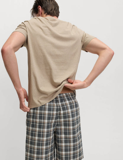 Saf Pamuklu Kareli Pijama Seti