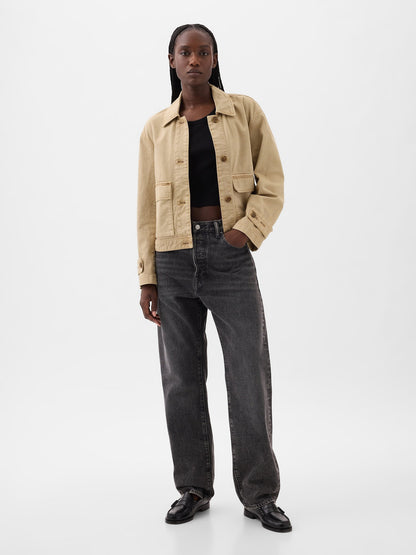 Bej Relaxed Utility Ceket
