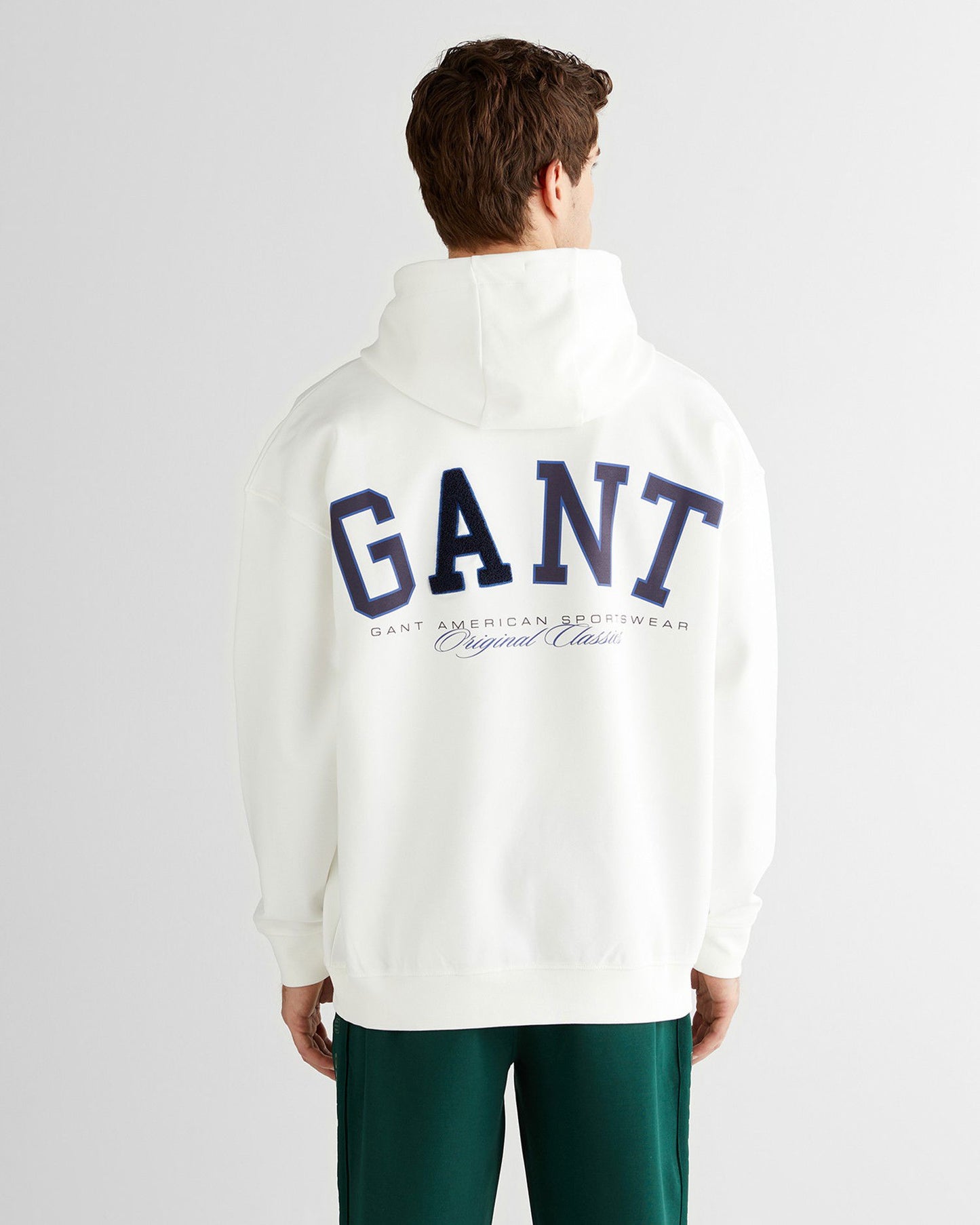 Gant Erkek Beyaz Regular Fit Kapüşonlu Sweatshirt