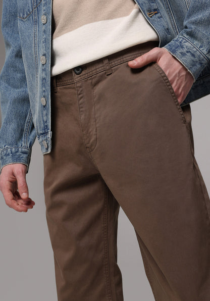 Regular Fit Orta Bel Düz Paça Erkek Kahverengi Pantolon