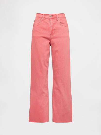 Pembe High Rise Stride Wide-leg Ankle Jean Pantolon