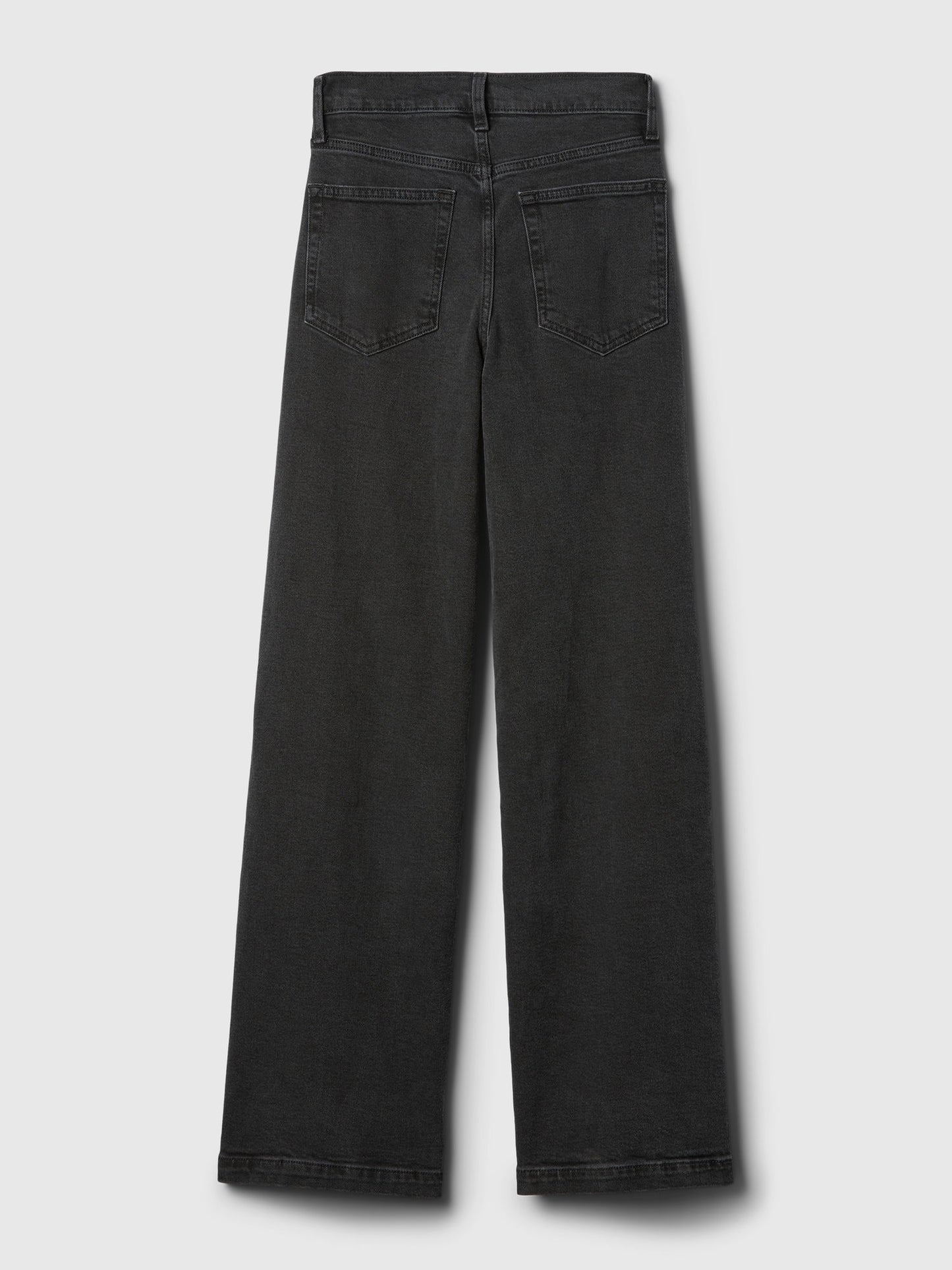 Siyah High Rise Stride Wide-leg Jean Pantolon