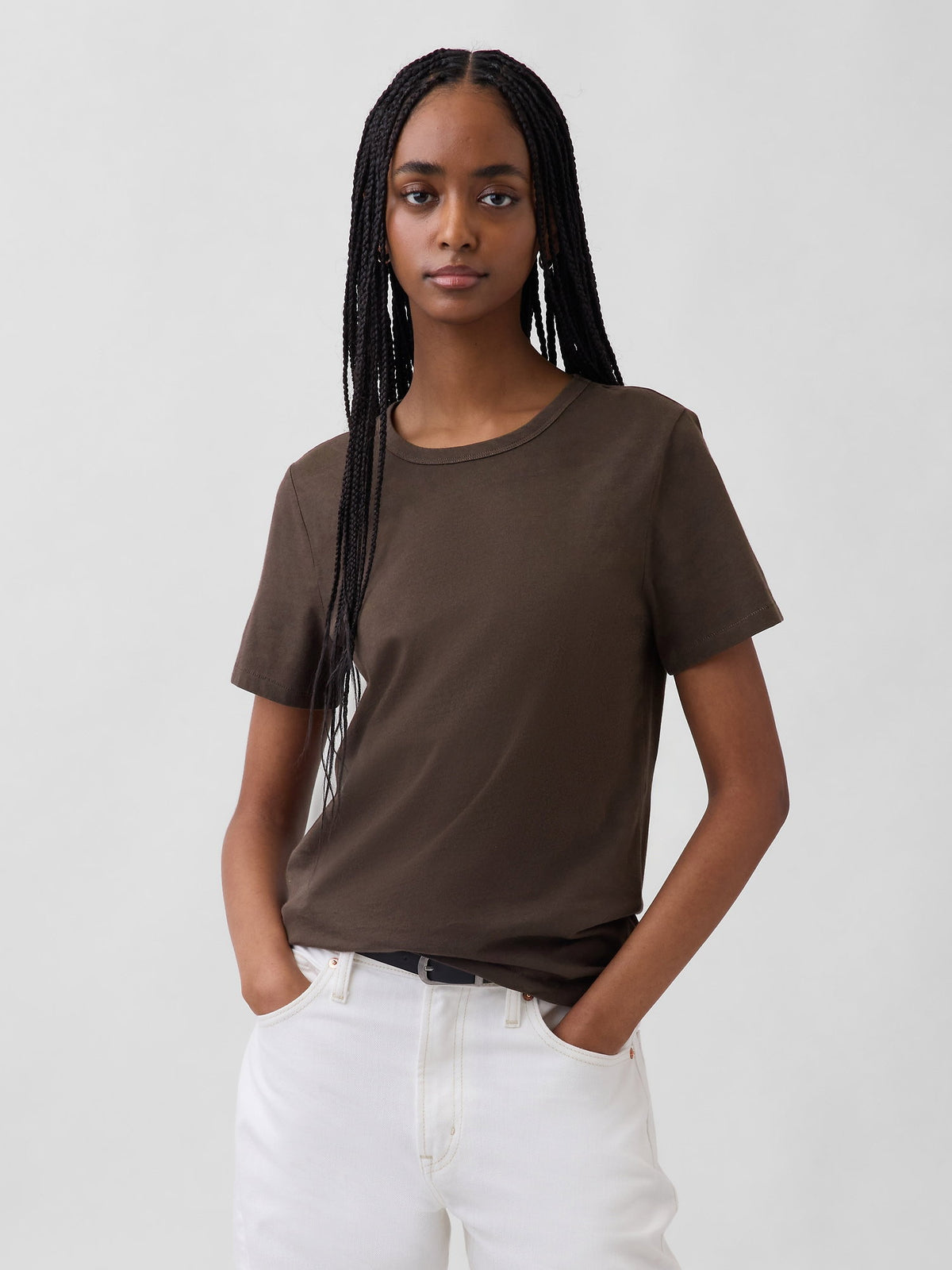 Kahverengi Organik Pamuk Vintagesoft T-shirt