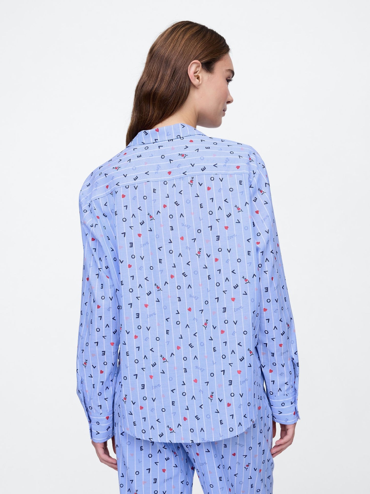 Mavi Poplin Oversized Pijama Üstü