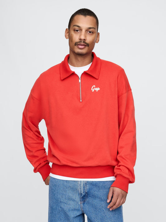 Kırmızı Vintagesoft Gap Logo Polo Sweatshirt