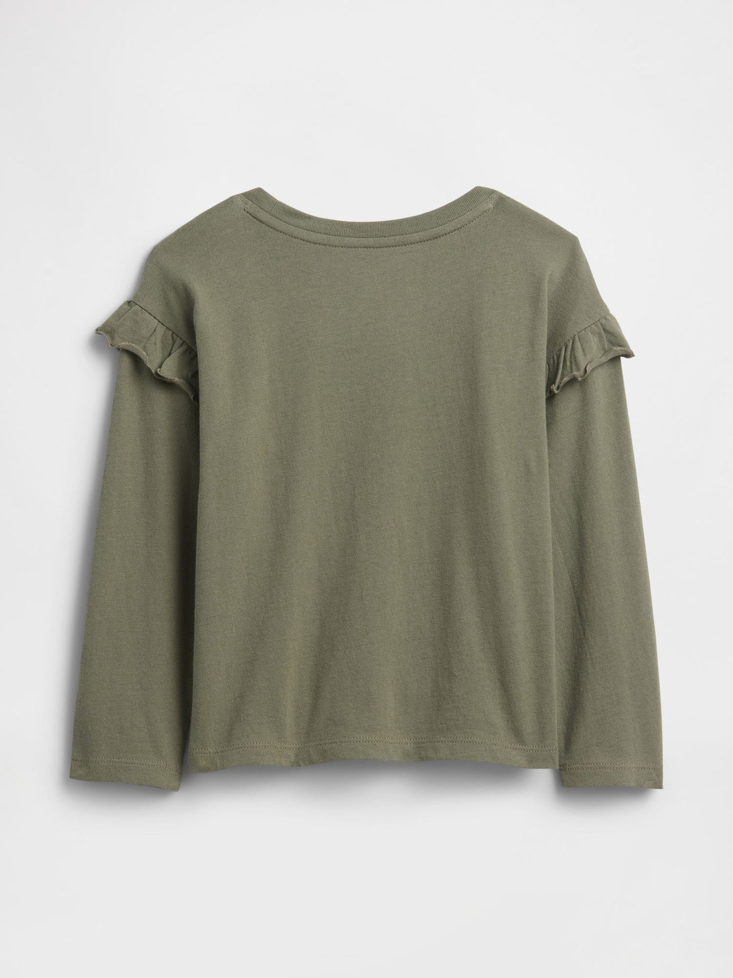 Yeşil Gap Logo Volanlı Bisiklet Yaka T-shirt
