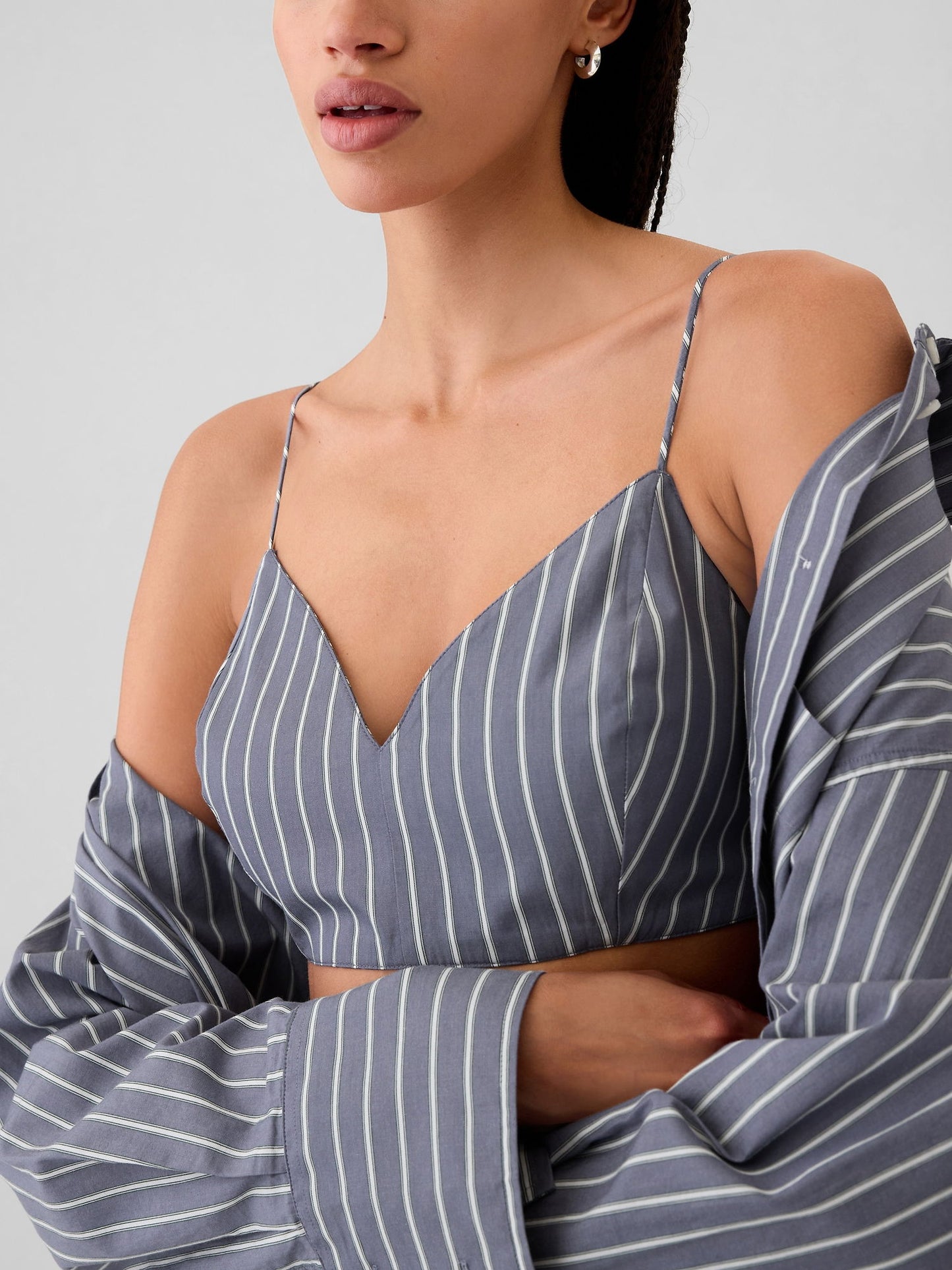 Mavi Organik Pamuk Crop Bralet