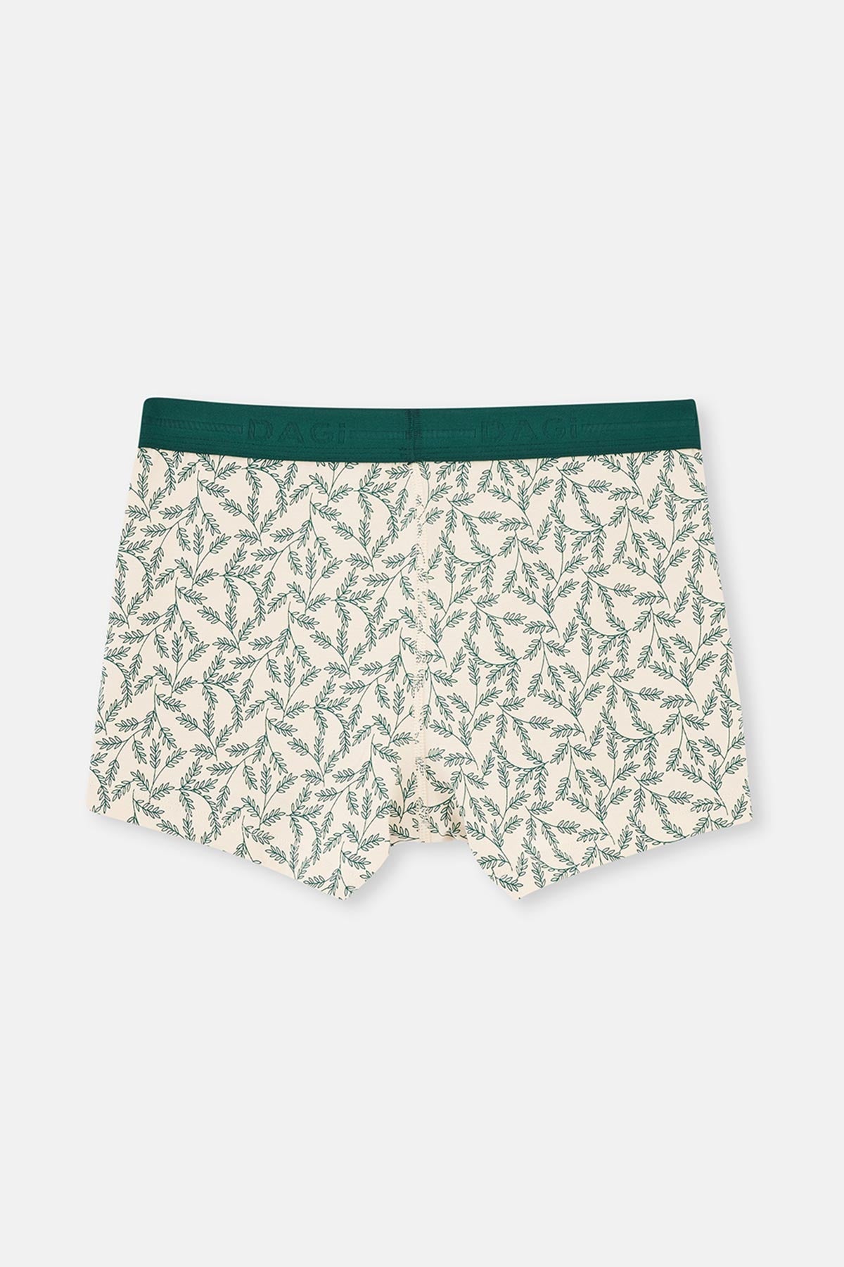 Krem Desenli Pamuklu Boxer