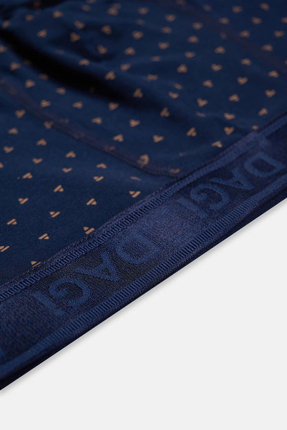 Açık Kahve-lacivert 3'lü Desenli Micro Modal Boxer