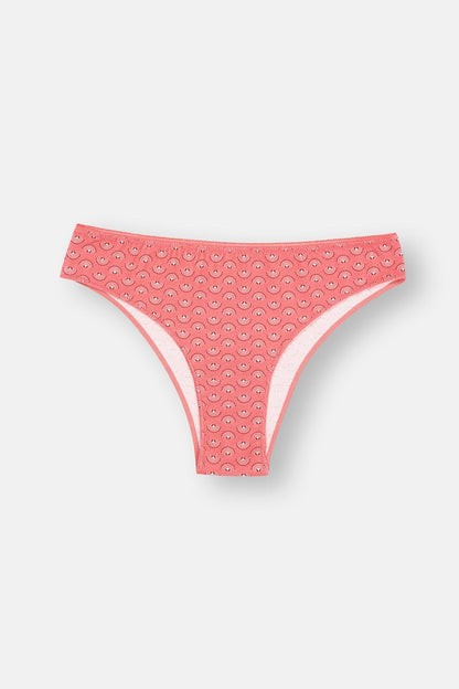 Mürdüm-pembe-turkuaz Kadın 3'lü Desenli Brazilian Külot
